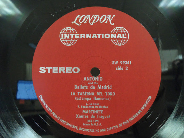 Antonio "El Bailarín" : S. Hurok Presents Antonio And The Ballets De Madrid (LP)