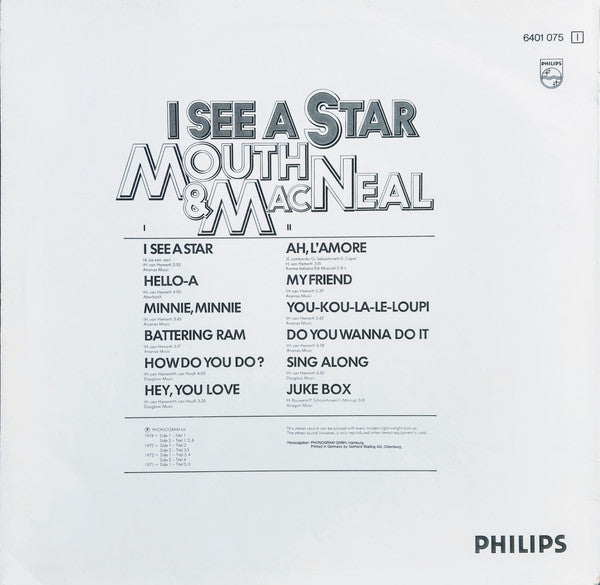 Mouth & MacNeal : I See A Star (LP, Comp)