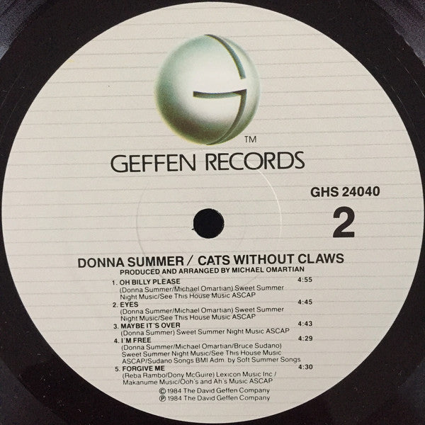 Donna Summer : Cats Without Claws (LP, Album, All)