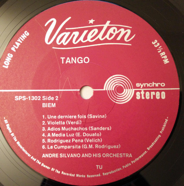 Andre Silvano And His Orchestra : Tango (LP)