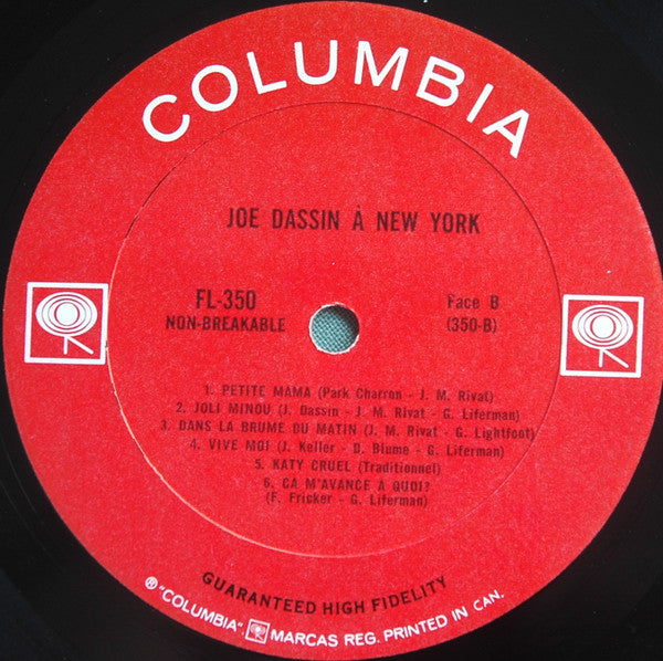 Joe Dassin : Joe Dassin À New York (LP, Album, Mono)