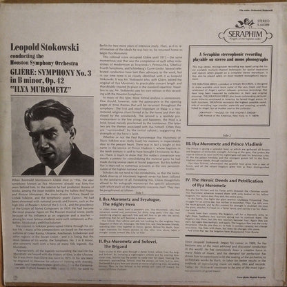 Reinhold Glière, Leopold Stokowski, Houston Symphony Orchestra : Ilya Murometz (Symphony No. 3) (LP, Album)