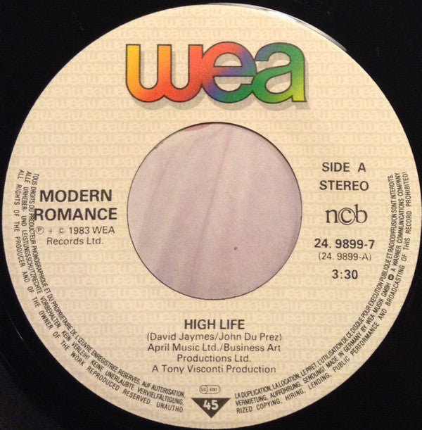 Modern Romance : High Life (7", Single)