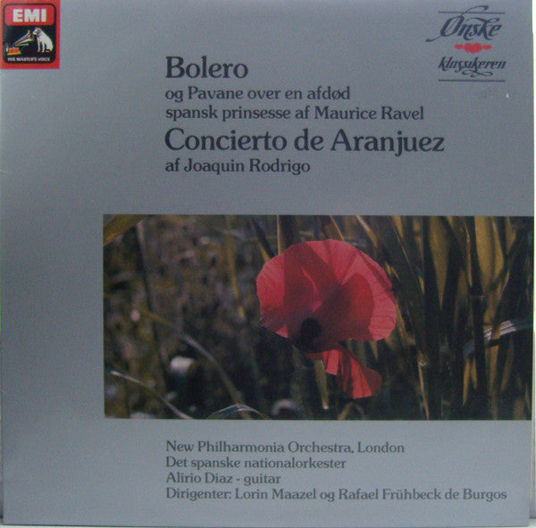 Maurice Ravel, Joaquín Rodrigo, New Philharmonia Orchestra, Orquesta Nacional De España : Bolero, Pavane Over En Afdød Og Concierto De Aranjuez (LP, Album)