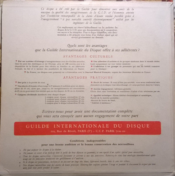 Various : Guilde Internationale Du Disque: Disque De Démonstration (10")