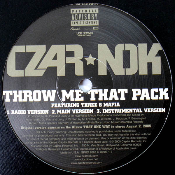 Czar-Nok : Pimp Tight / Throw Me That Pack (12", Promo)