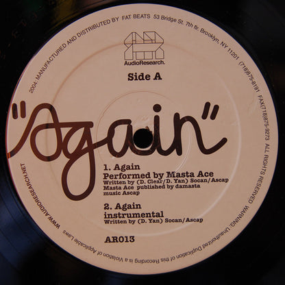 DJ Serious Featuring Masta Ace : Again (12")