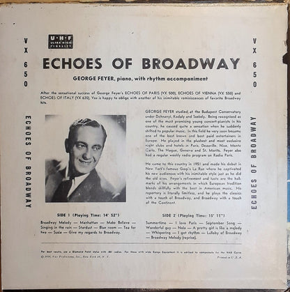 George Feyer : Echoes Of Broadway (10", Mono, Pla)