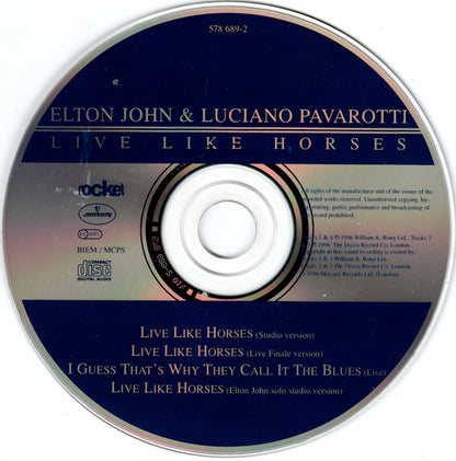 Elton John & Luciano Pavarotti : Live Like Horses (CD, Maxi)