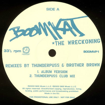 Boomkat : The Wreckoning (Remixes By Thunderpuss & Brother Brown) (12", Promo)