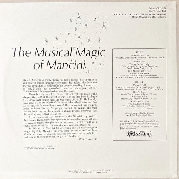 Henry Mancini And His Orchestra : Mancini Plays Mancini And Other Composers (LP, Album, Mono)