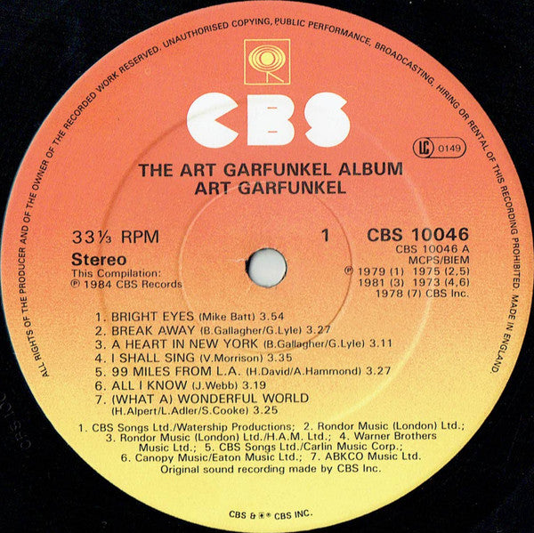 Art Garfunkel : The Art Garfunkel Album (LP, Album, Comp)