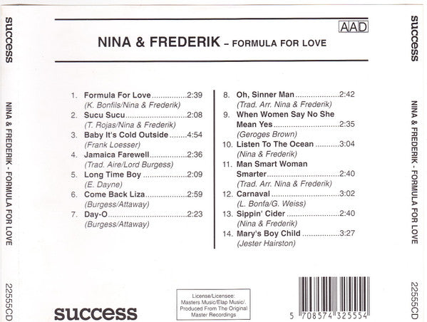 Nina & Frederik : Formula For Love (CD, Comp)