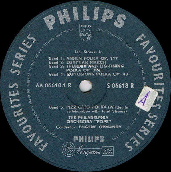 The Philadelphia Orchestra, Eugene Ormandy : Joh. Strauss Jr. (10")