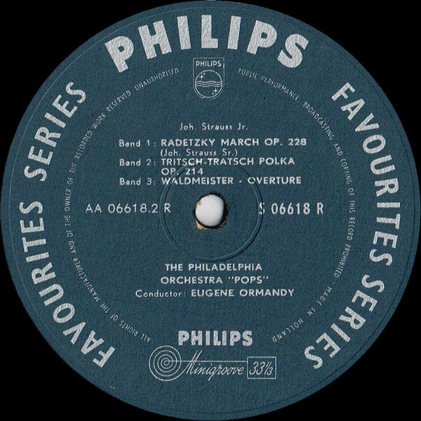 The Philadelphia Orchestra, Eugene Ormandy : Joh. Strauss Jr. (10")