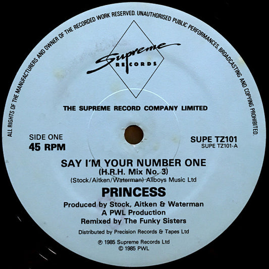 Princess : Say I'm Your No. 1 (12")