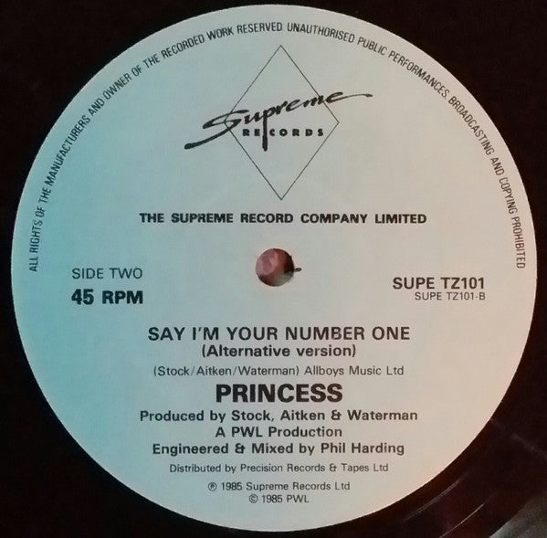 Princess : Say I'm Your No. 1 (12")