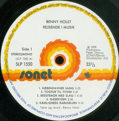 Benny Holst : Rejsende I Musik (LP, Album, RE)