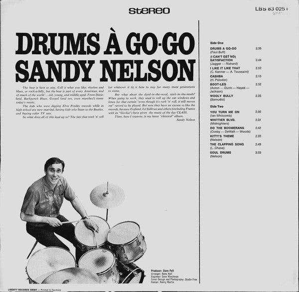 Sandy Nelson : Drums À Go-Go (LP, Album, RE)