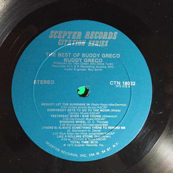 Buddy Greco : The Best Of Buddy Greco (LP, Comp)