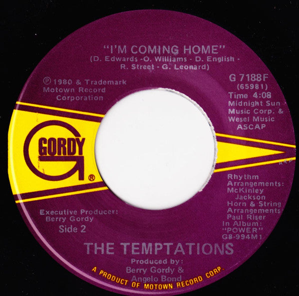 The Temptations : Struck By Lightning Twice (7", Single)