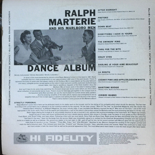 Ralph Marterie And His Orchestra : Dance Album (LP, Album, Mono)