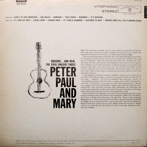 Peter, Paul & Mary : Peter, Paul And Mary (LP, Album, RP, Pit)