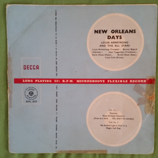 Louis Armstrong And His All-Stars : New Orleans Days (10")