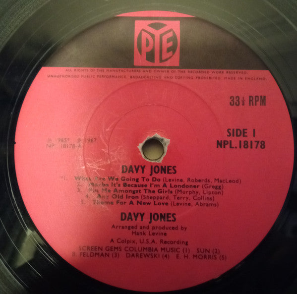 Davy Jones : Davy Jones (LP, Album, Mono)