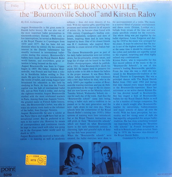 Jørgen Andersen (2), Kirsten Ralov : The Bournonville School - Friday (LP)