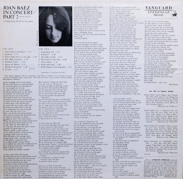 Joan Baez : In Concert Part 2 (LP, Album, RE)