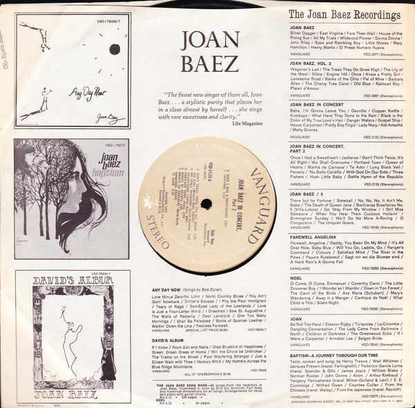 Joan Baez : In Concert Part 2 (LP, Album, RE)