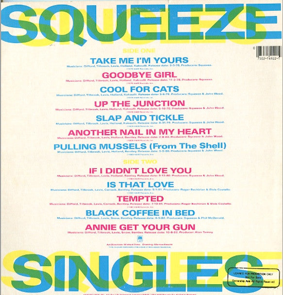 Squeeze (2) : Singles - 45's And Under (LP, Comp, C -)