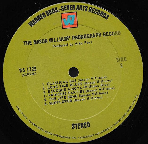 Mason Williams : The Mason Williams Phonograph Record (LP, Album, Ter)