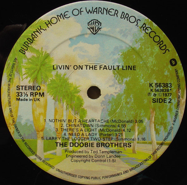 The Doobie Brothers : Livin' On The Fault Line (LP, Album)