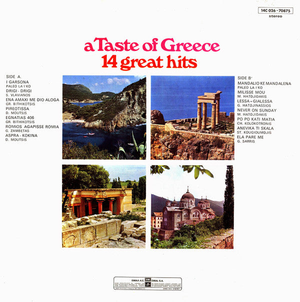 Various : A Taste Of Greece 14 Great Hits (LP, Comp)