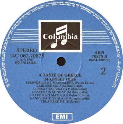 Various : A Taste Of Greece 14 Great Hits (LP, Comp)