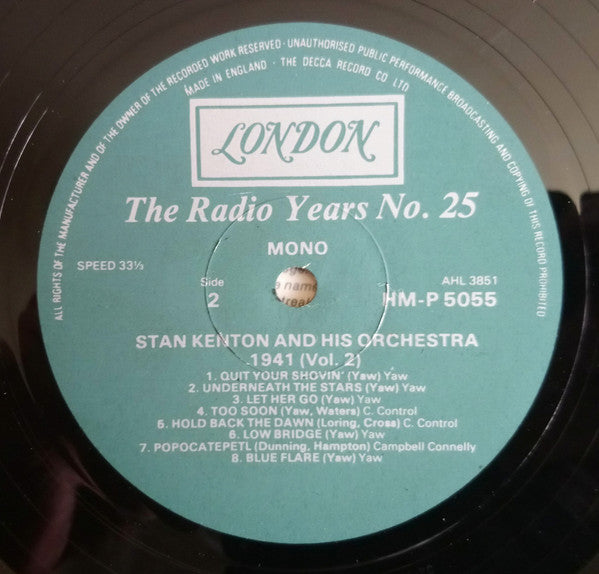 Stan Kenton And His Orchestra : 1941 Vol.2 (LP, Mono)