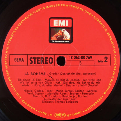 Giacomo Puccini : La Boheme (Grosser Querschnitt In Italienischer Sprache) (LP)