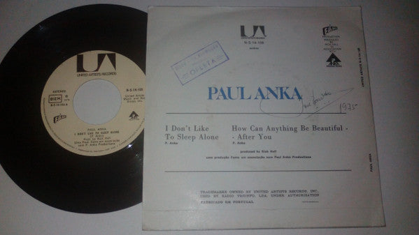 Paul Anka : I Don't Like To Sleep Alone (7", Single)