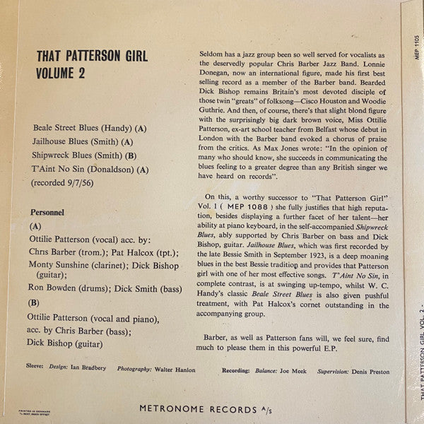 Ottilie Patterson, Chris Barber's Jazz Band : That Patterson Girl vol. 2 (7", EP)