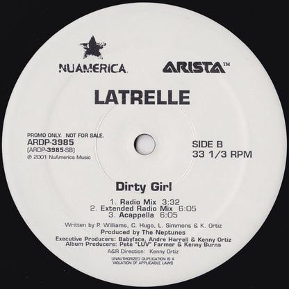 Latrelle Simmons : Dirty Girl (12", Promo)