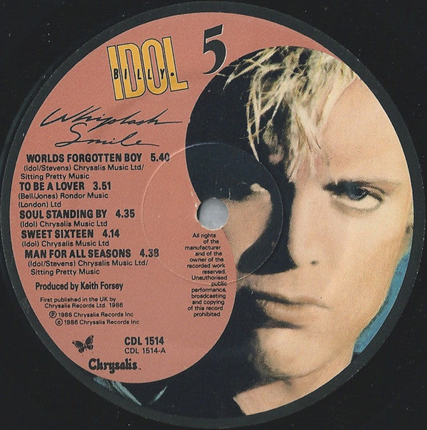 Billy Idol : Whiplash Smile (LP, Album)