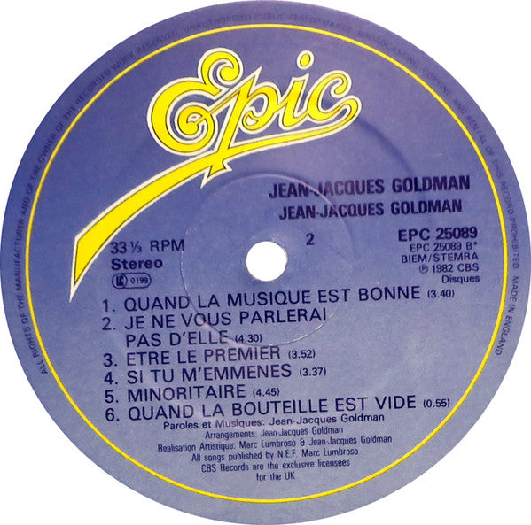 Jean-Jacques Goldman : Jean-Jacques Goldman (LP, Album)