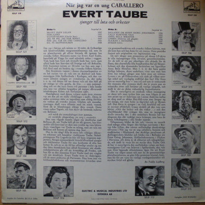 Evert Taube : När Jag Var En Ung Caballero (Sjunger Till Luta Och Orkester)  (LP, Comp)