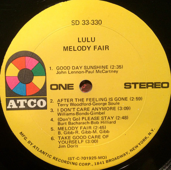 Lulu : Melody Fair (LP, Album, Mon)