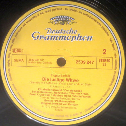 Franz Lehár, Berliner Philharmoniker, Herbert von Karajan : Die Lustige Witwe (2xLP)