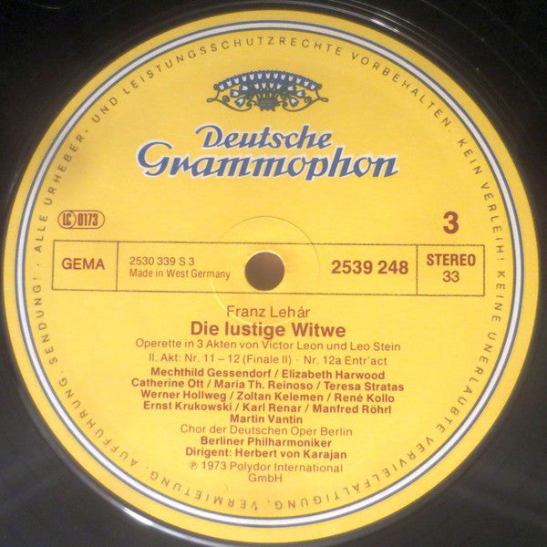 Franz Lehár, Berliner Philharmoniker, Herbert von Karajan : Die Lustige Witwe (2xLP)