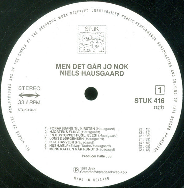 Niels Hausgaard : Men Det Går Jo Nok (13 Almindelige Viser) (LP, Album)
