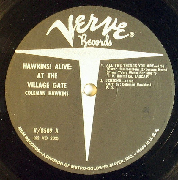 Coleman Hawkins : Hawkins! Alive! At The Village Gate (LP, Album, Mono)